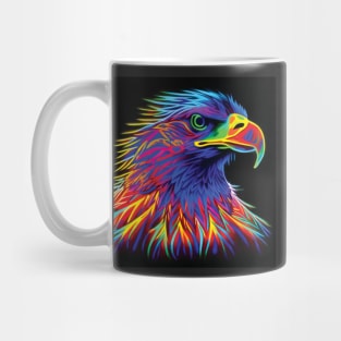 Bald Eagle in Neon Rainbow Colours Mug